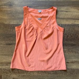 J. Jill Orange Vneck Sleeveless Blouse, NWT